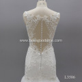 Sexy Plus Size Scoop Sleeveless Lace Flower Wedding Dress Bridal Gown Big Swing